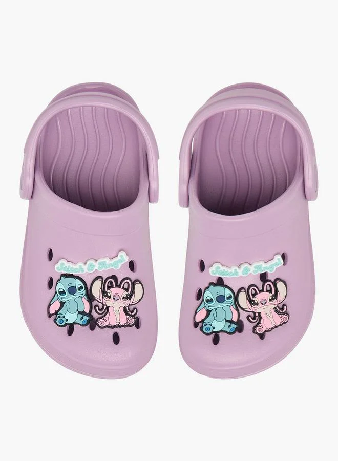 Disney Girls Angel And Stitch Jibbitz Charm Detail Clogs